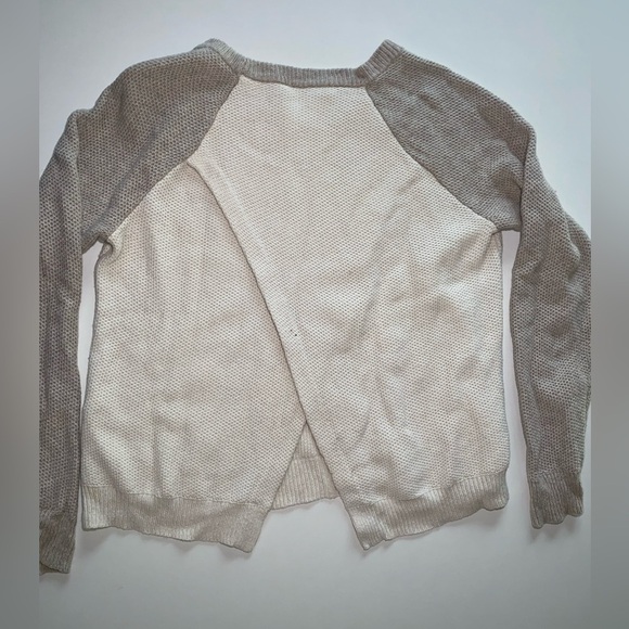 Madewell Province Cross Back Two Tone Cotton Sweater Cozy - Picture 6 of 9